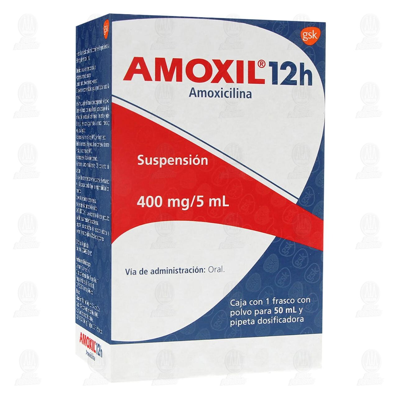 Amoxil 12h 400mg/5ml, 50 ml Suspensi&oacute;n. image number 0