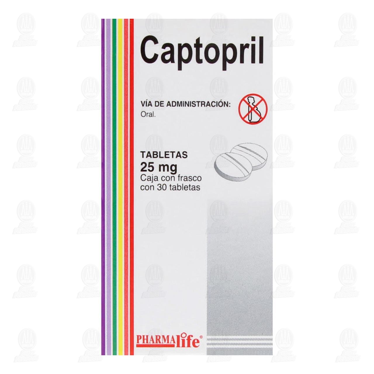 Captopril 25 mg, 30 Tabletas Pharmalife. image number 1