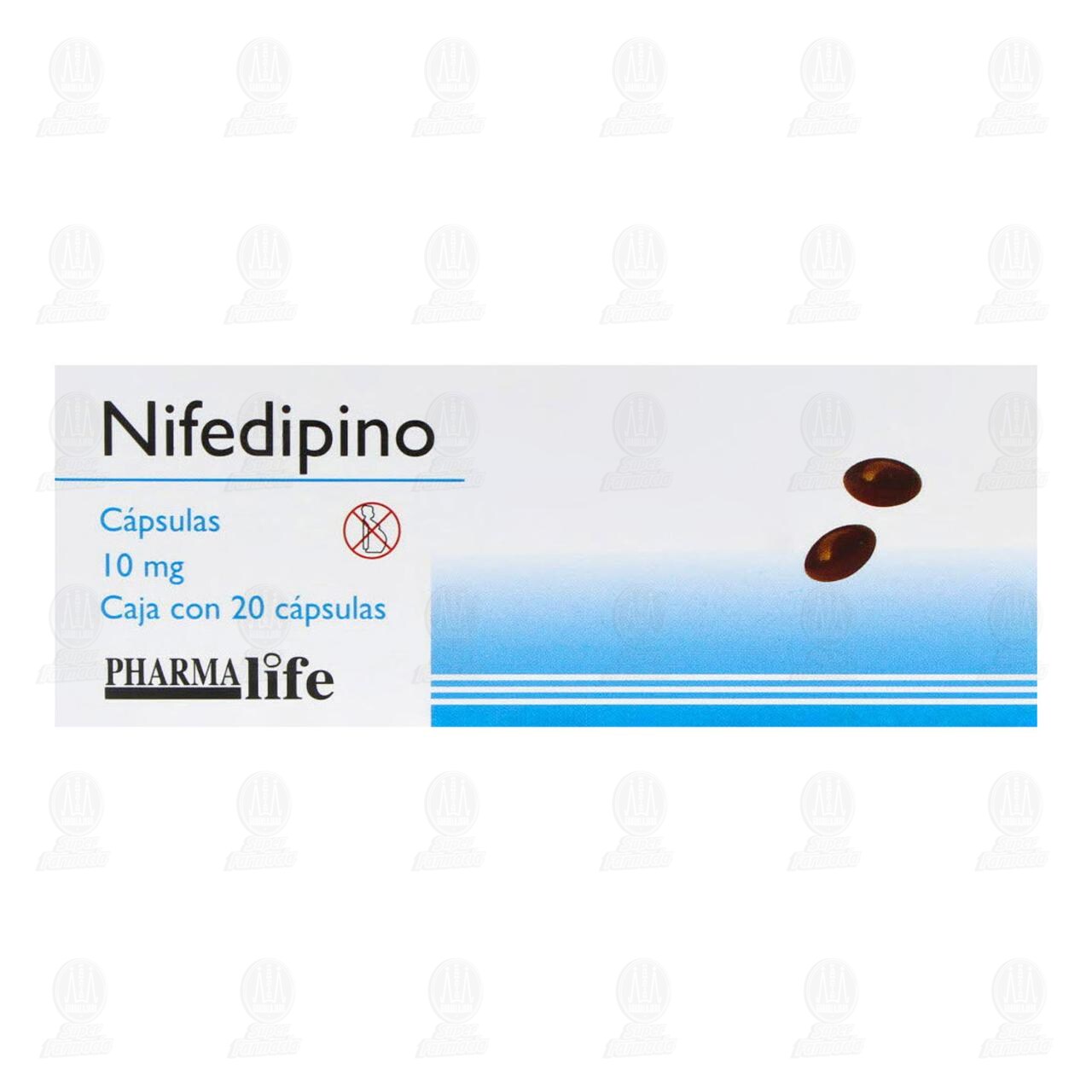 Nifedipino 10 mg, 20 C&aacute;psulas Pharmalife. image number 1