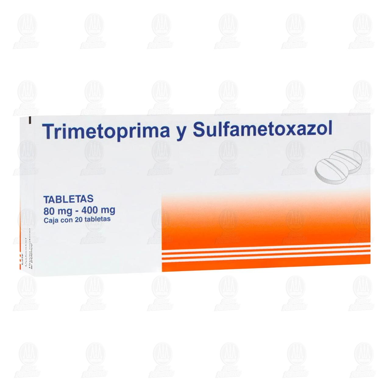 Trimetoprima y Sulfametoxazol 80mg/400mg, 20 Tabletas Pharmalife. image number 0