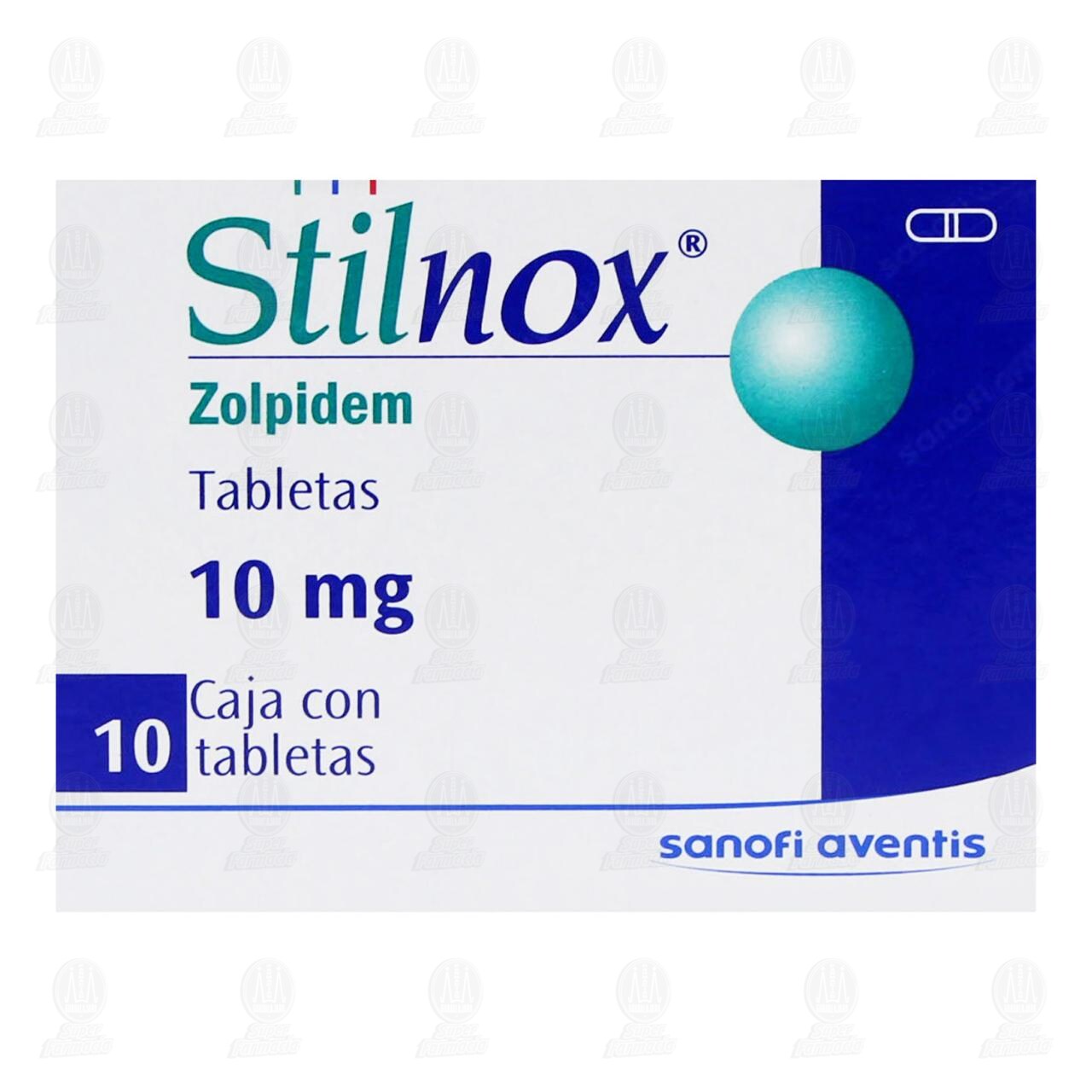 Stilnox 10 mg, 10 Tabletas. image number 1