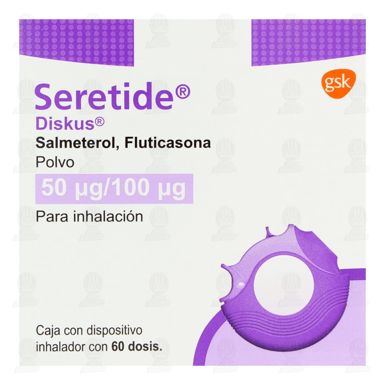 Seretide Diskus Polvo 50mcg/100mcg, 60 Dosis. image number 1