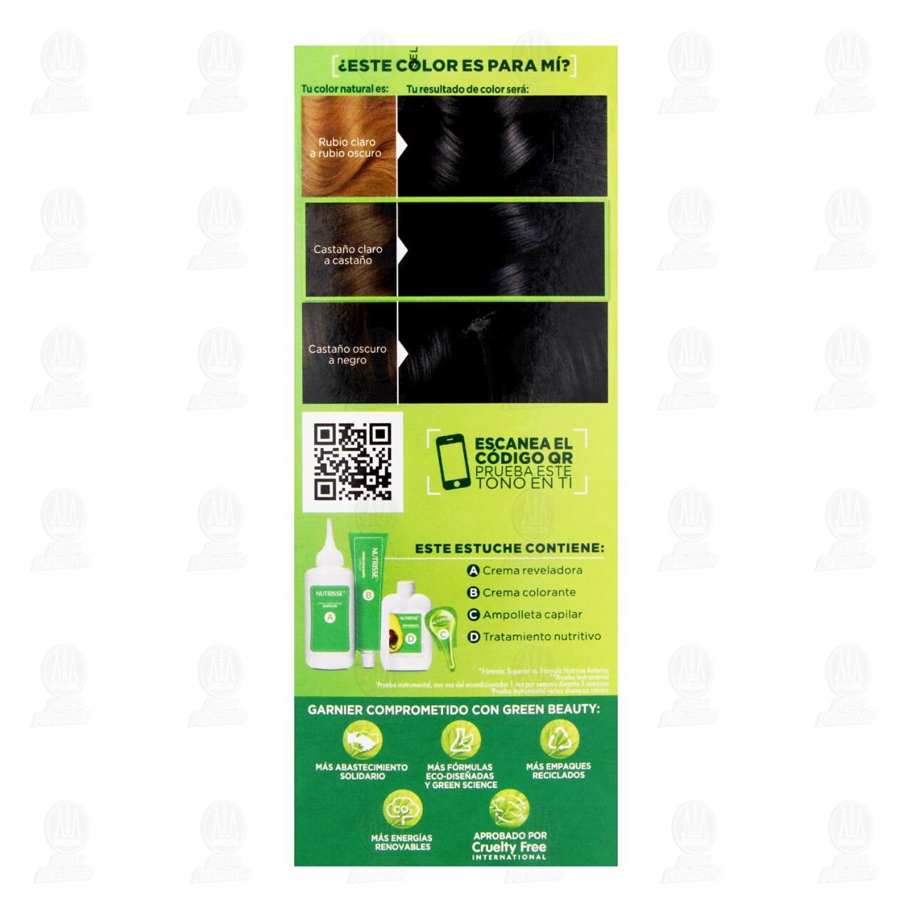 Tinte Garnier Nutrisse Color &Eacute;bano Negro (10), 1 pz. image number 2