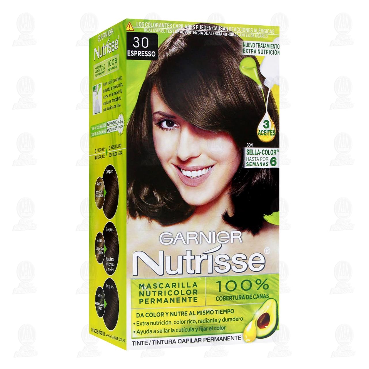 Imagen para Tinte Garnier Nutrisse Color Espresso (30), 6 pzas.