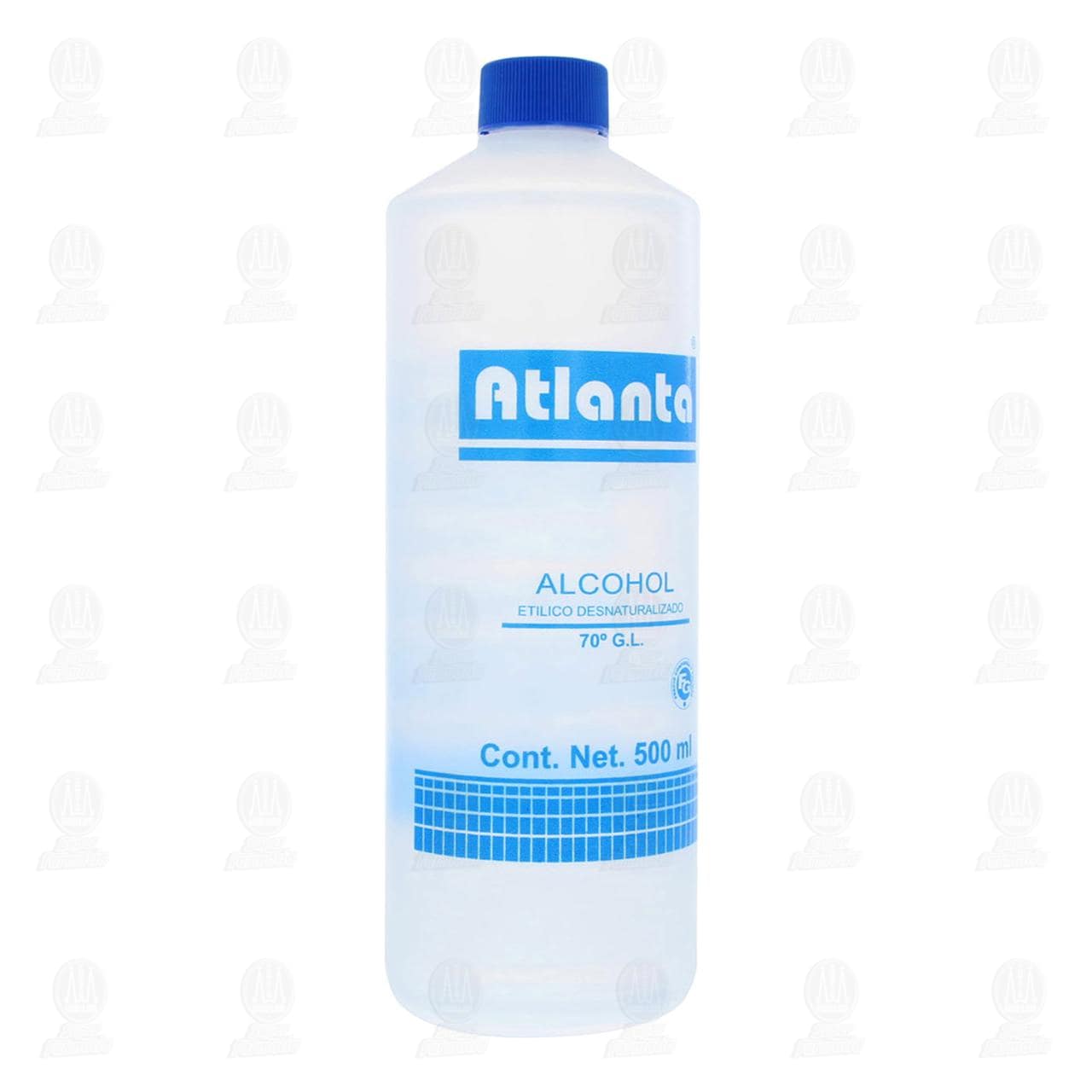 Alcohol Atlanta Etílico 70° Azul, 500 ml.