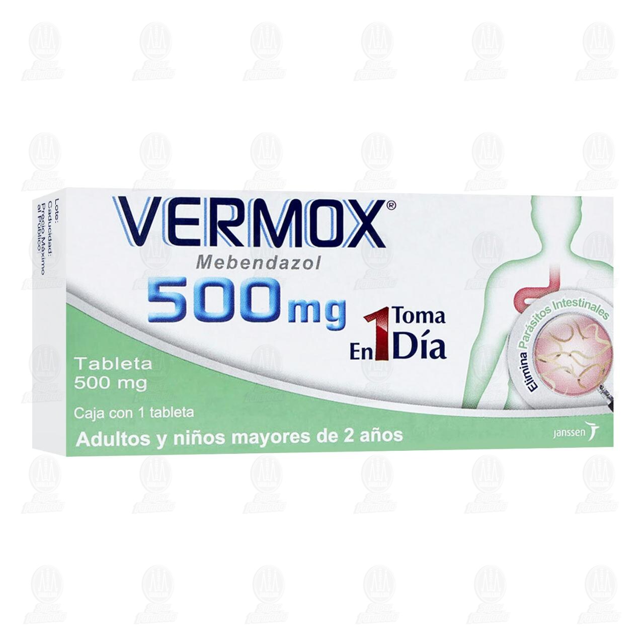 Vermox 500 mg, 1 Tableta.