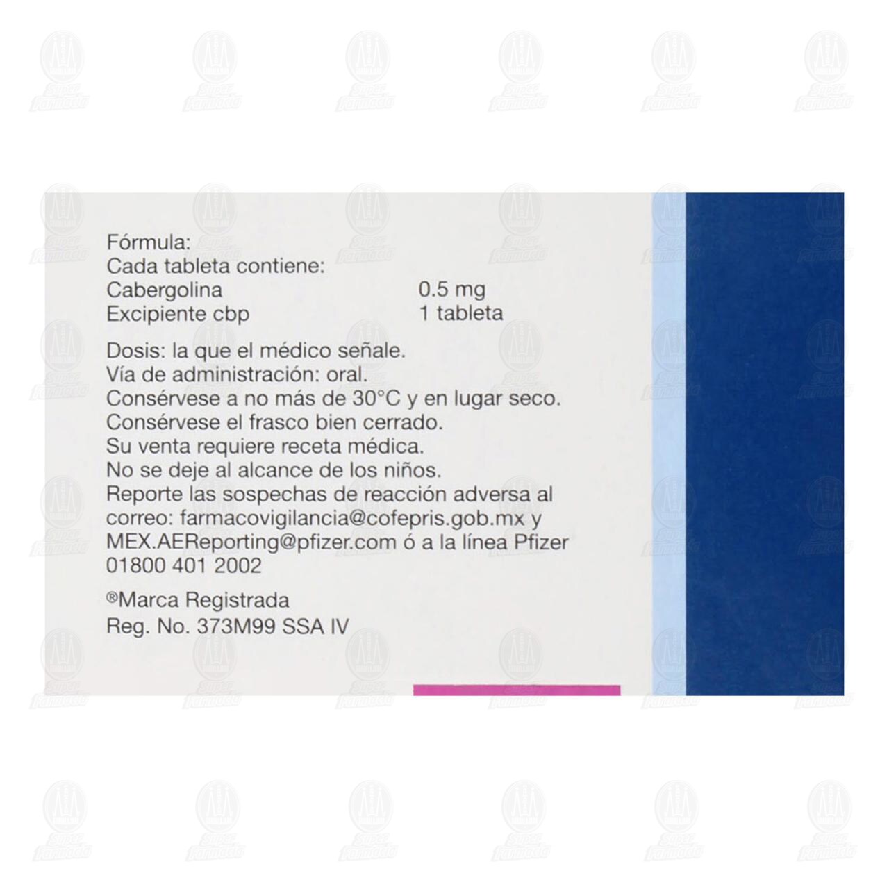 Dostinex 0.5 mg, 4 Tabletas. image number 2