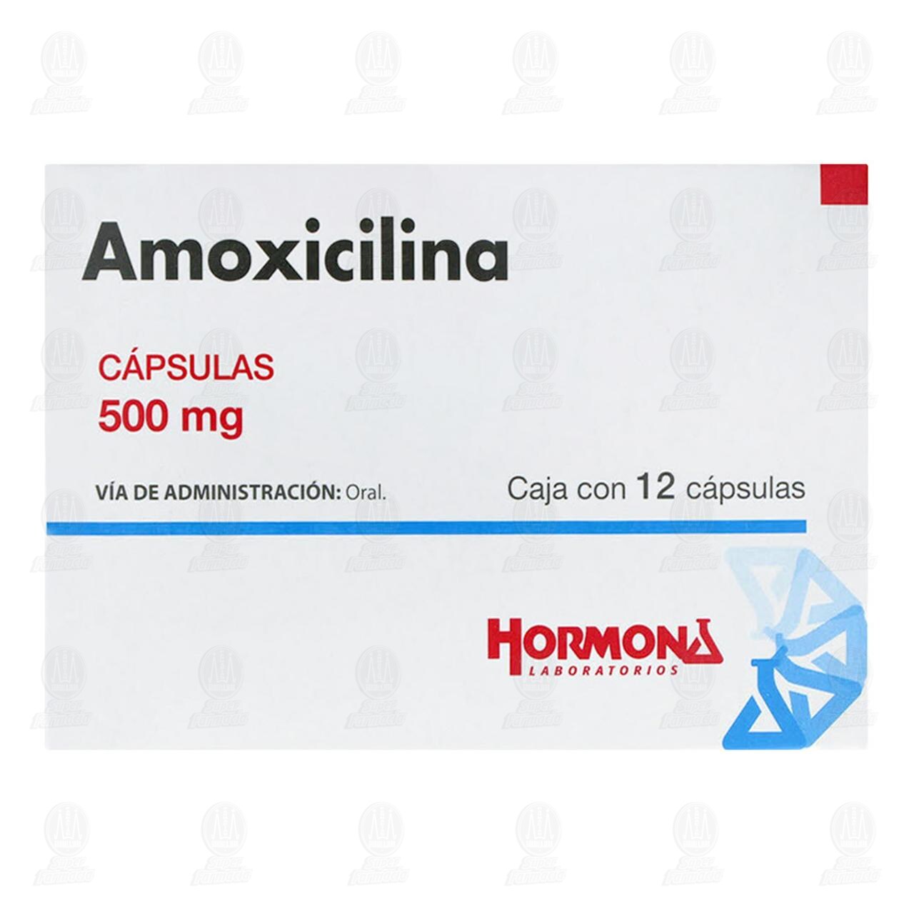 Amoxicilina 500 mg, 12 C&aacute;psulas Laboratorio Hormona. image number 1