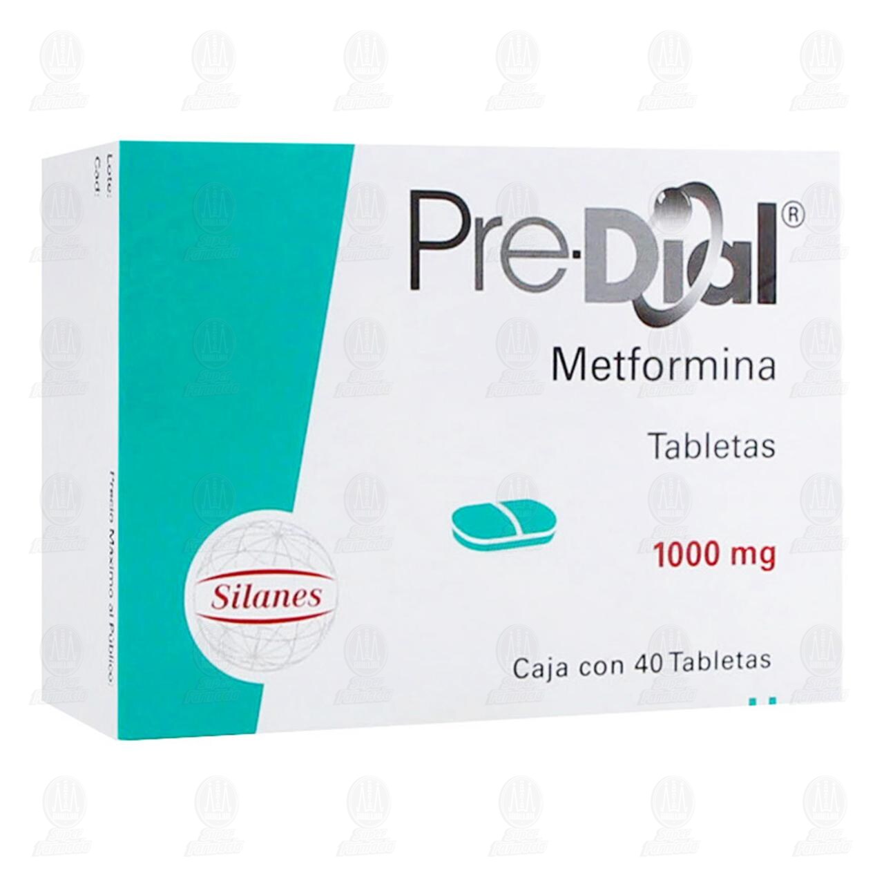 Predial 1000 mg, 40 Tabletas. image number 0