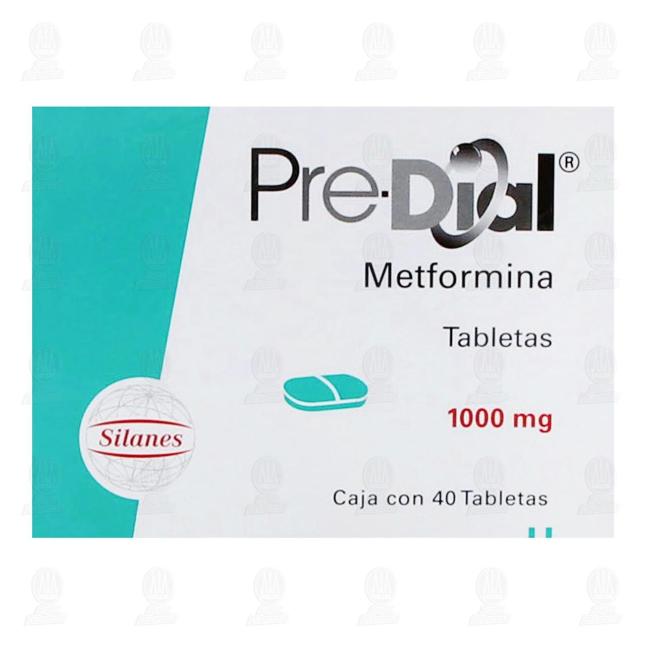 Predial 1000 mg, 40 Tabletas. image number 1