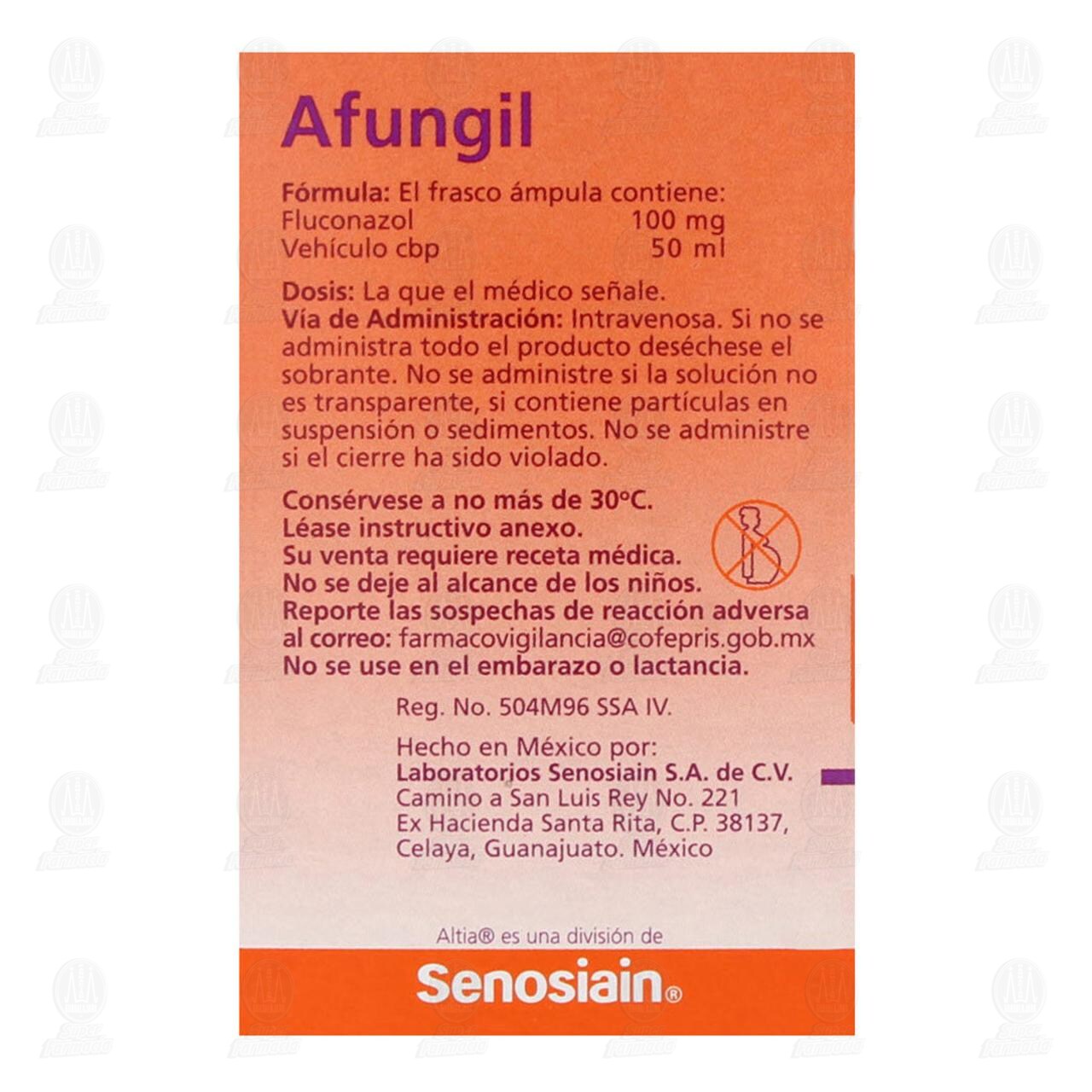 Afungil 100mg/50ml Soluci&oacute;n Inyectable, 50 ml. image number 2