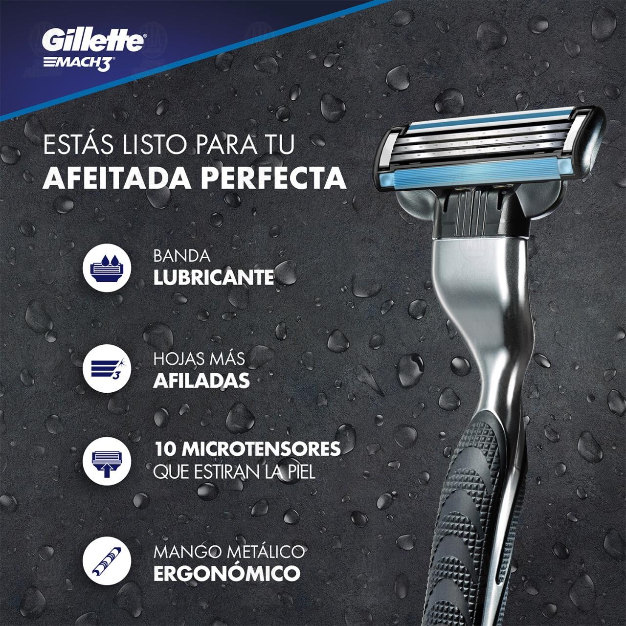 Cartuchos para Afeitar Gillette Mach3, 2 pzas. image number 2