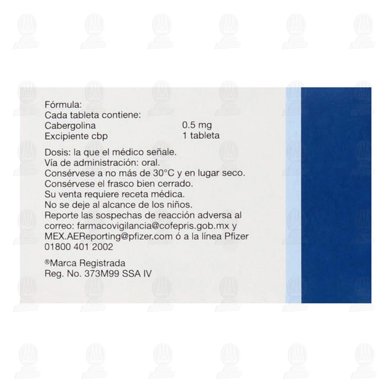 Dostinex 0.5 mg, 8 Tabletas. image number 2