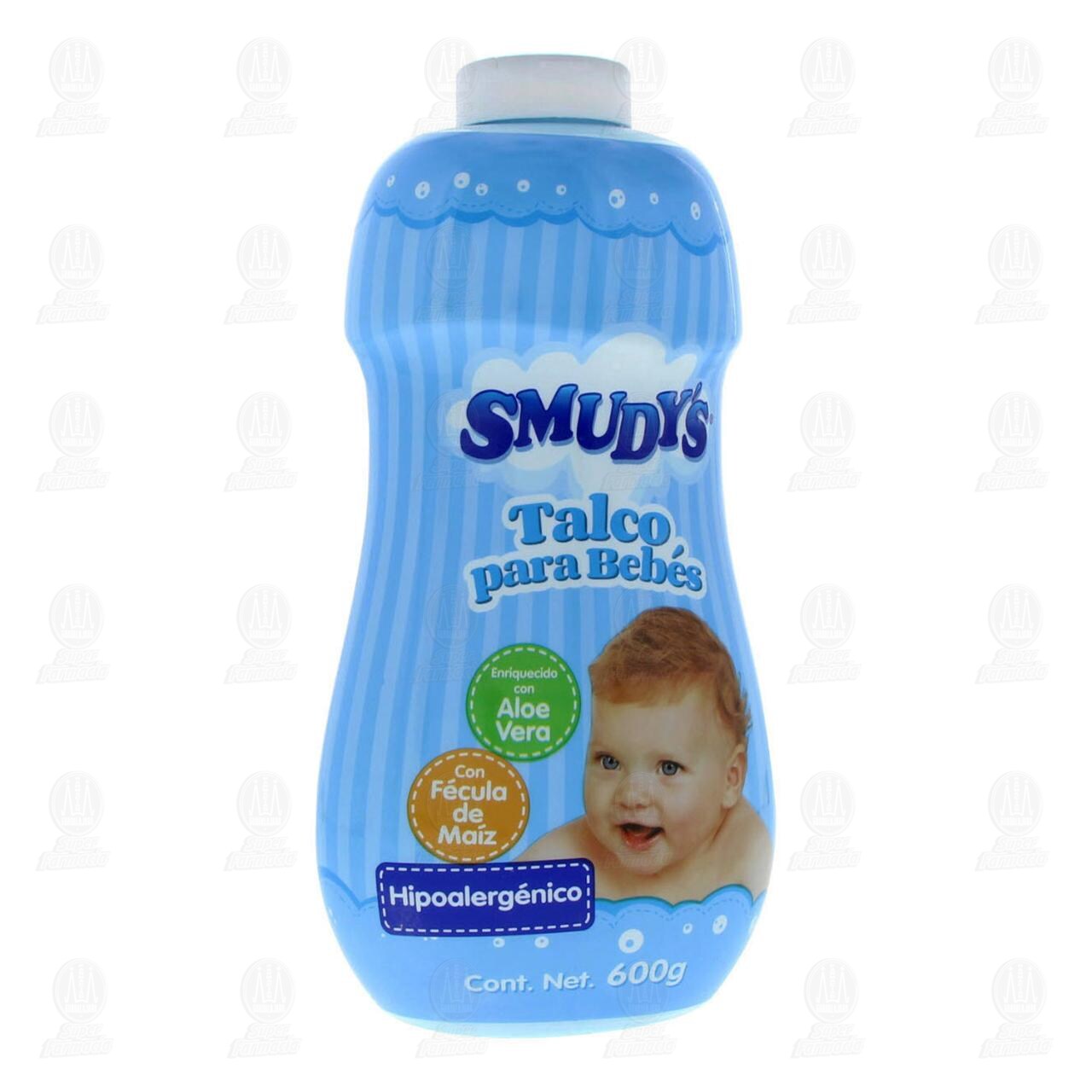 Talco para Bebé Smudy's con Aloe Vera, 600 gr.