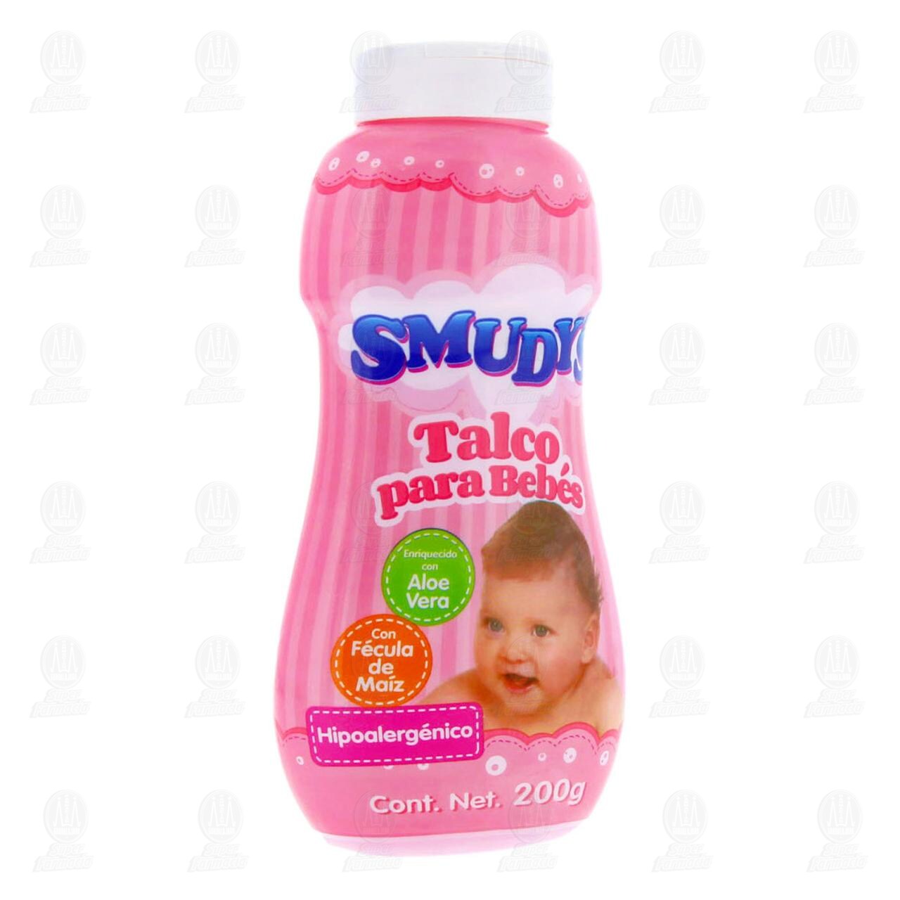 Talco para Bebé Smudy's Rosa Hipoalergénico, 200 gr. image number 0