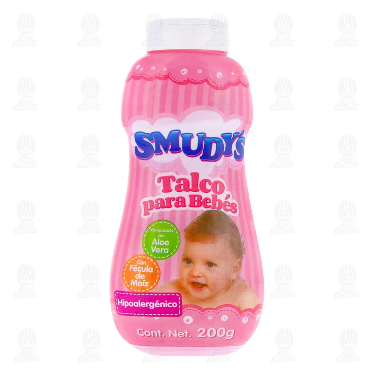 Talco para Bebé Smudy's Rosa Hipoalergénico, 200 gr. image number 1