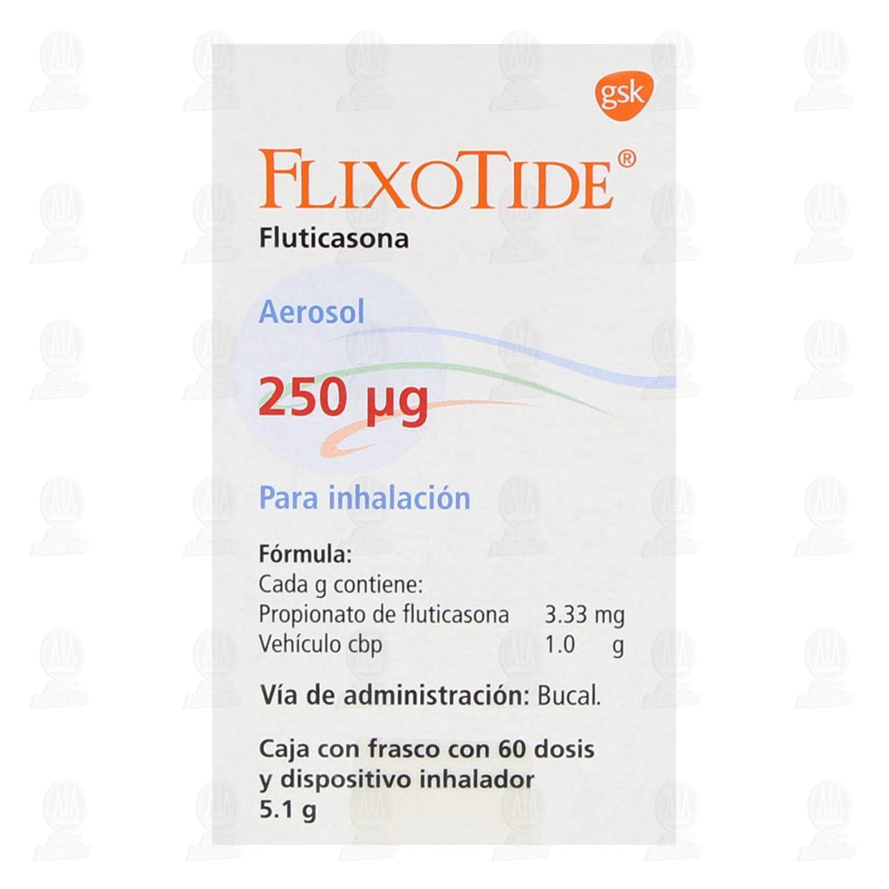 Flixotide Aerosol 250mcg 60 Dosis, 5.1 gr. image number 1