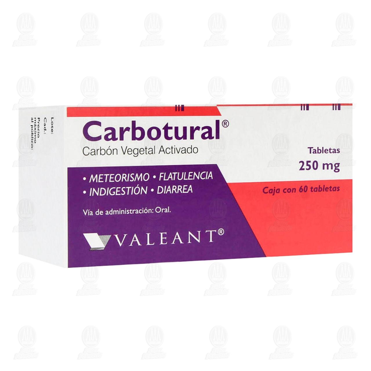 Carbotural 250 mg, 60 Tabletas.
