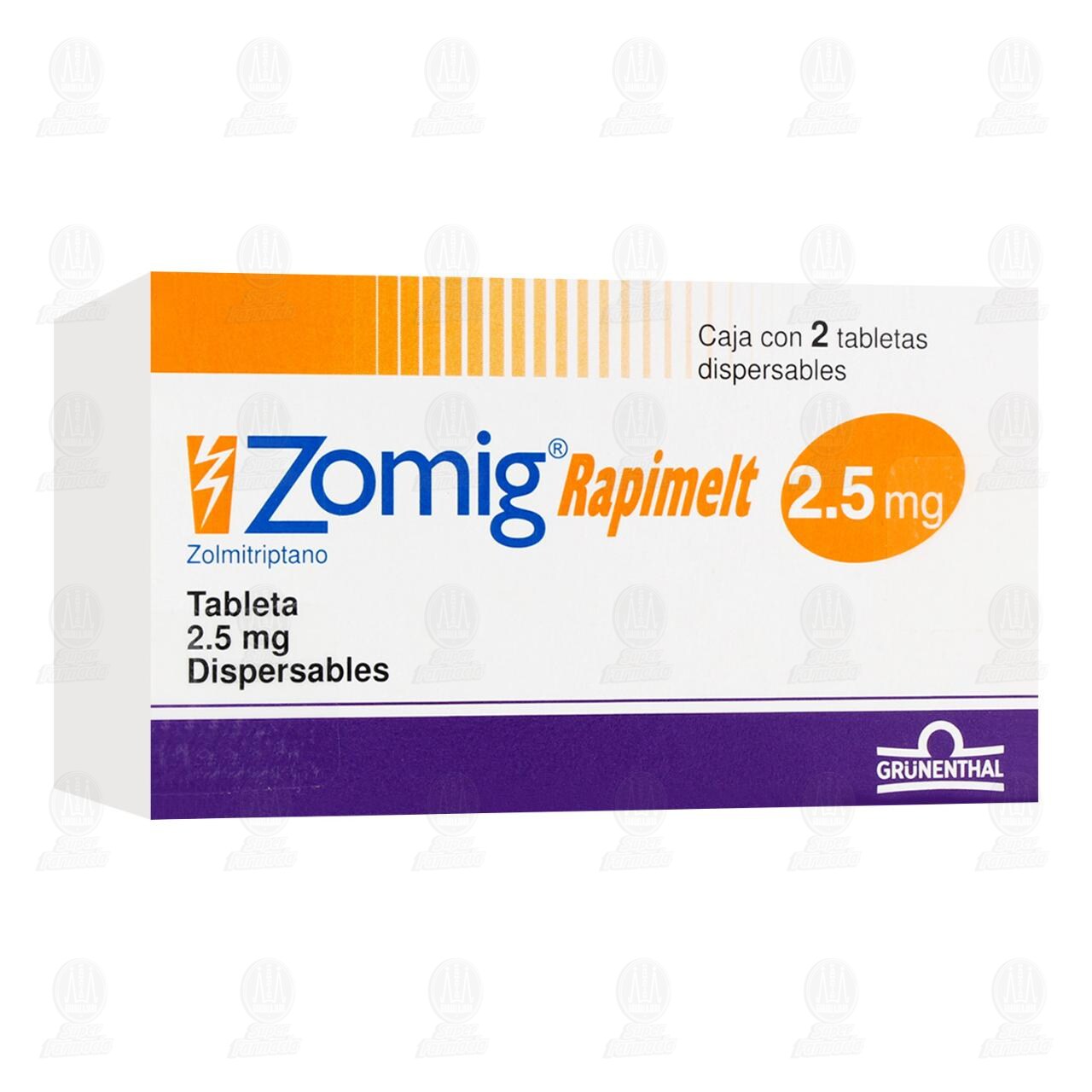 Zomig Rapimelt 2.5 mg, 2 Tabletas. image number 0