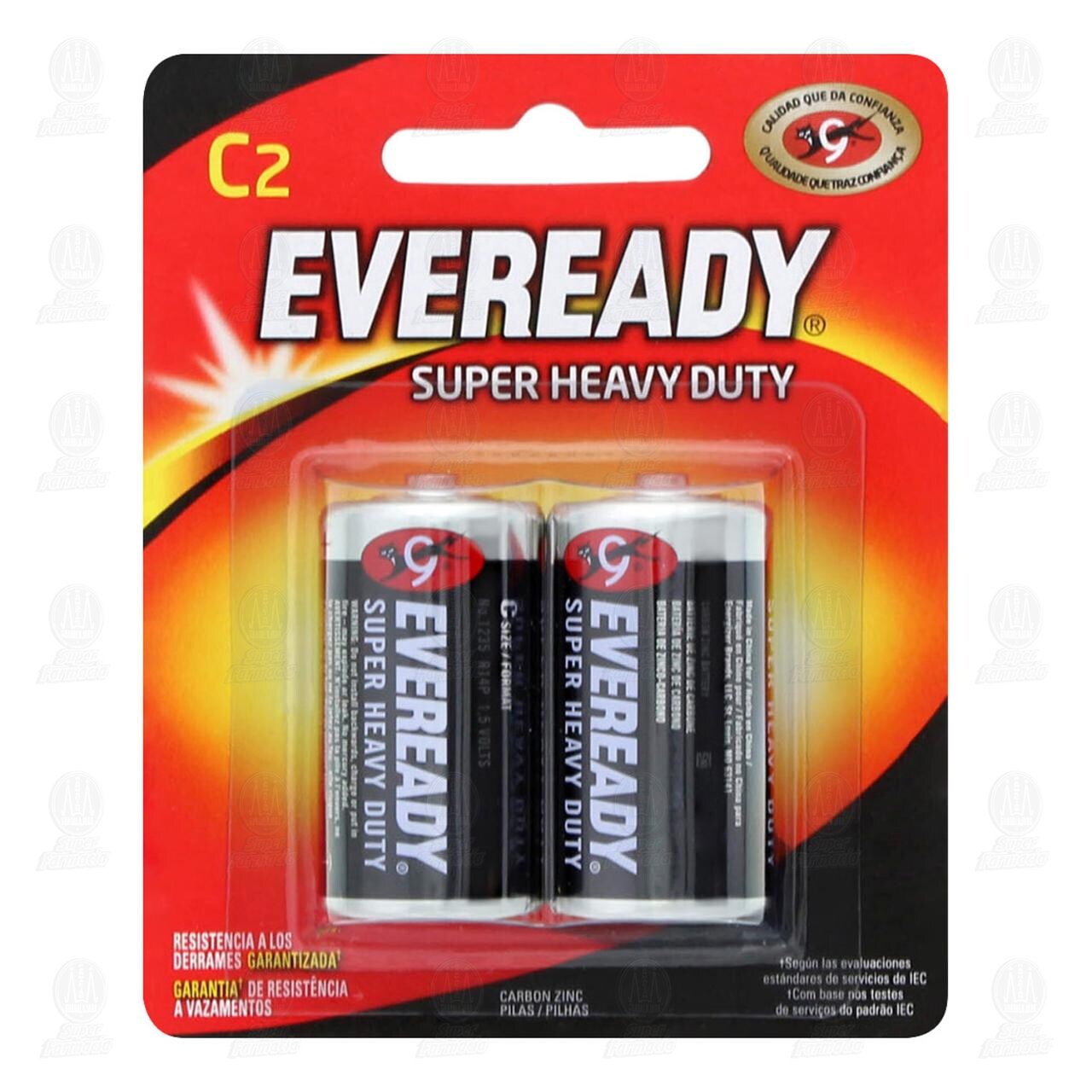 Pilas Eveready de Carbón Zinc C, 2 pzas.