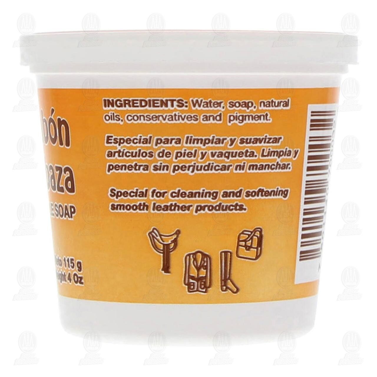 Jab&oacute;n de Calabaza Pielux para Art&iacute;culos de Piel, 115 gr. image number 2