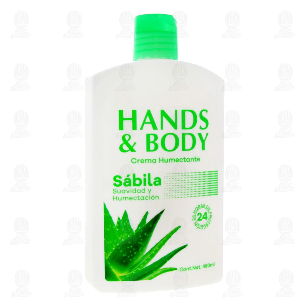 Imagen para Crema corporal humectante Hands & Body con sábila, suavidad y humectación. Envase con 480 mililitros.