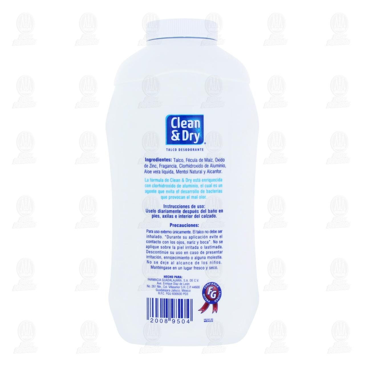 Talco Desodorante Clean & Dry Eficaz las 24 Horas, 320 gr. image number 2