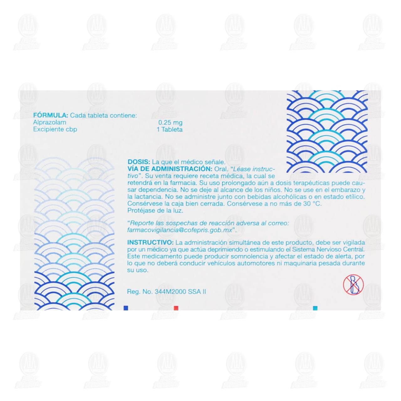 Alzam 0.25 mg, 30 Tabletas. image number 2