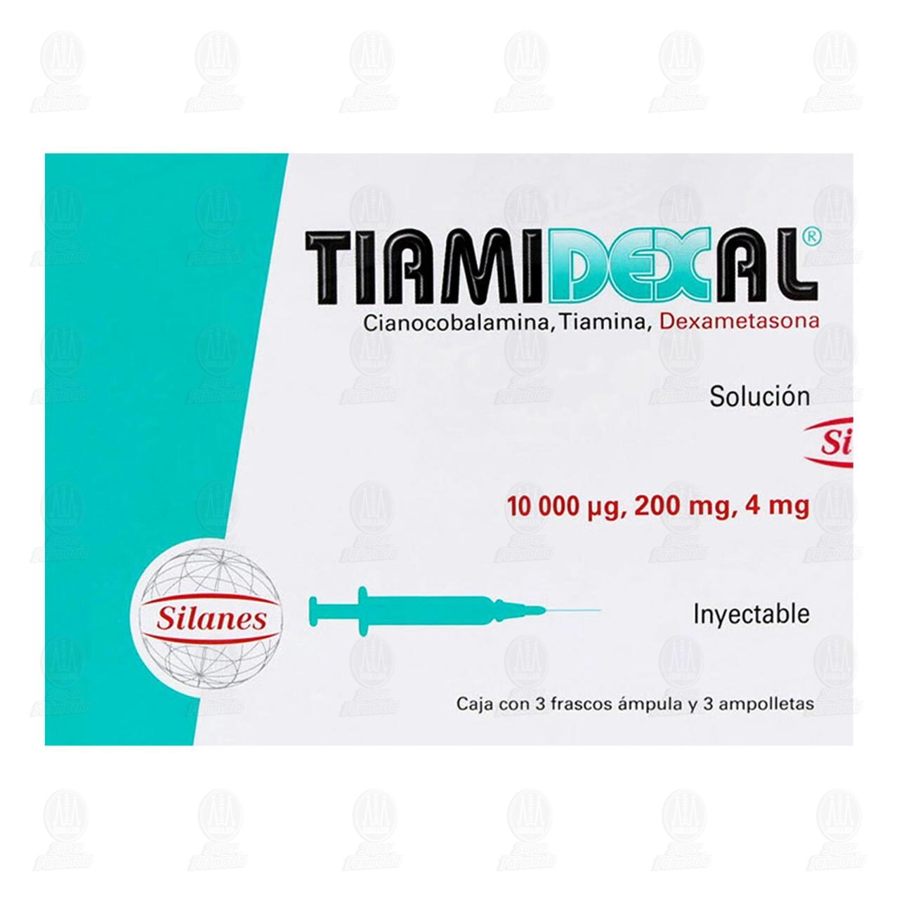 Tiamidexal 10000mcg/200mg/4mg, 3 &Aacute;mpulas 3 Ampolletas. image number 1
