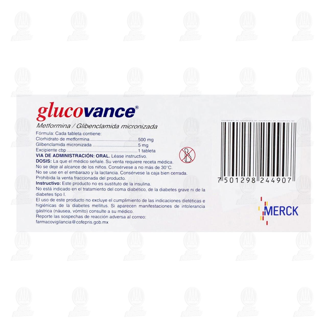 Glucovance 500mg/5mg, 60 Tabletas. image number 2