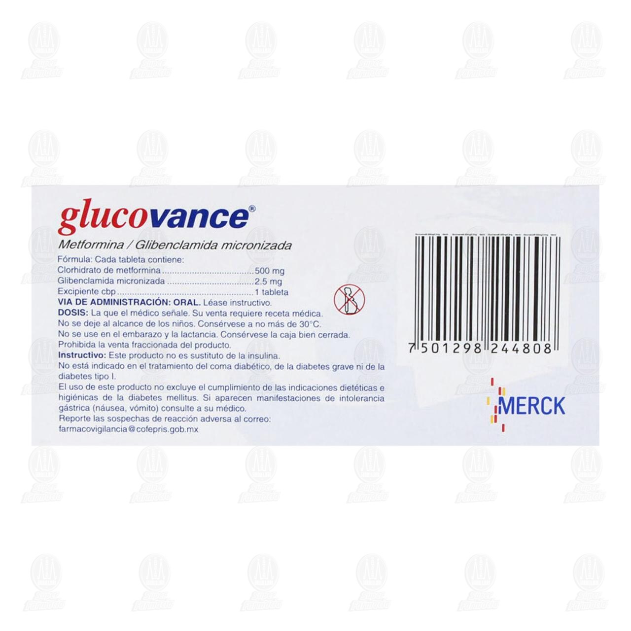 Glucovance 500mg/2.5mg, 60 Tabletas. image number 2