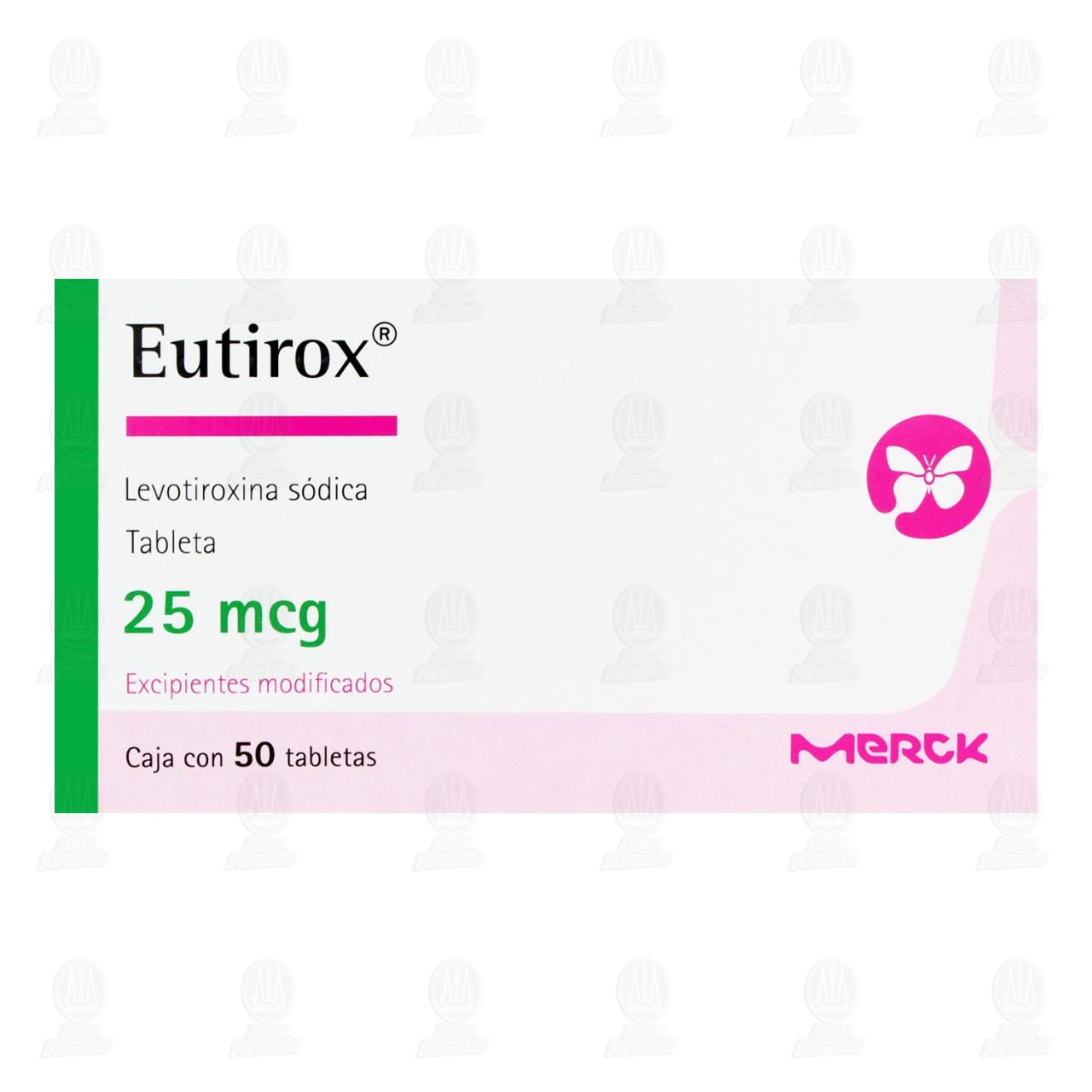 Eutirox 25 mcg, 50 Tabletas. image number 1