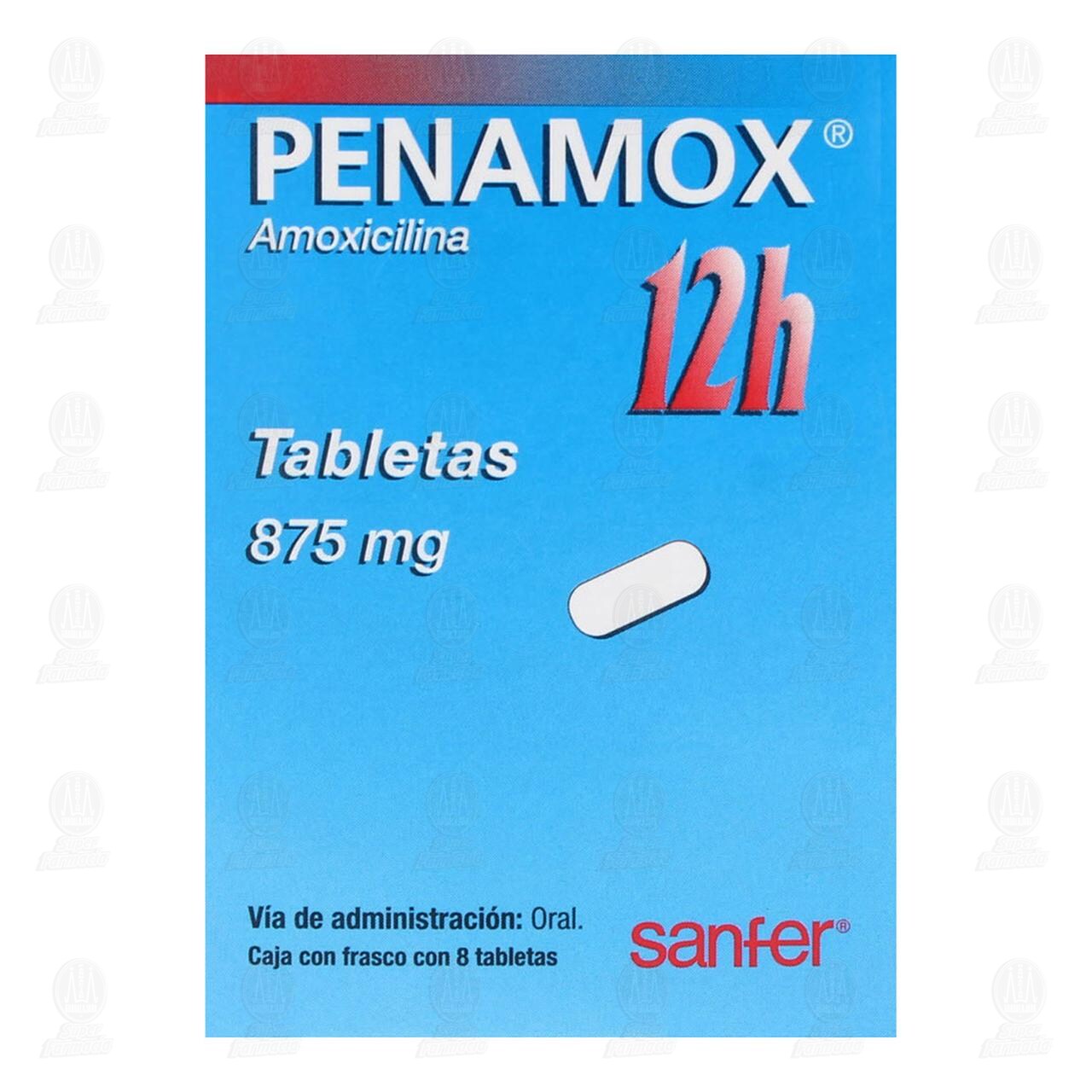 Penamox 12h 875 mg, 8 Tabletas. image number 2