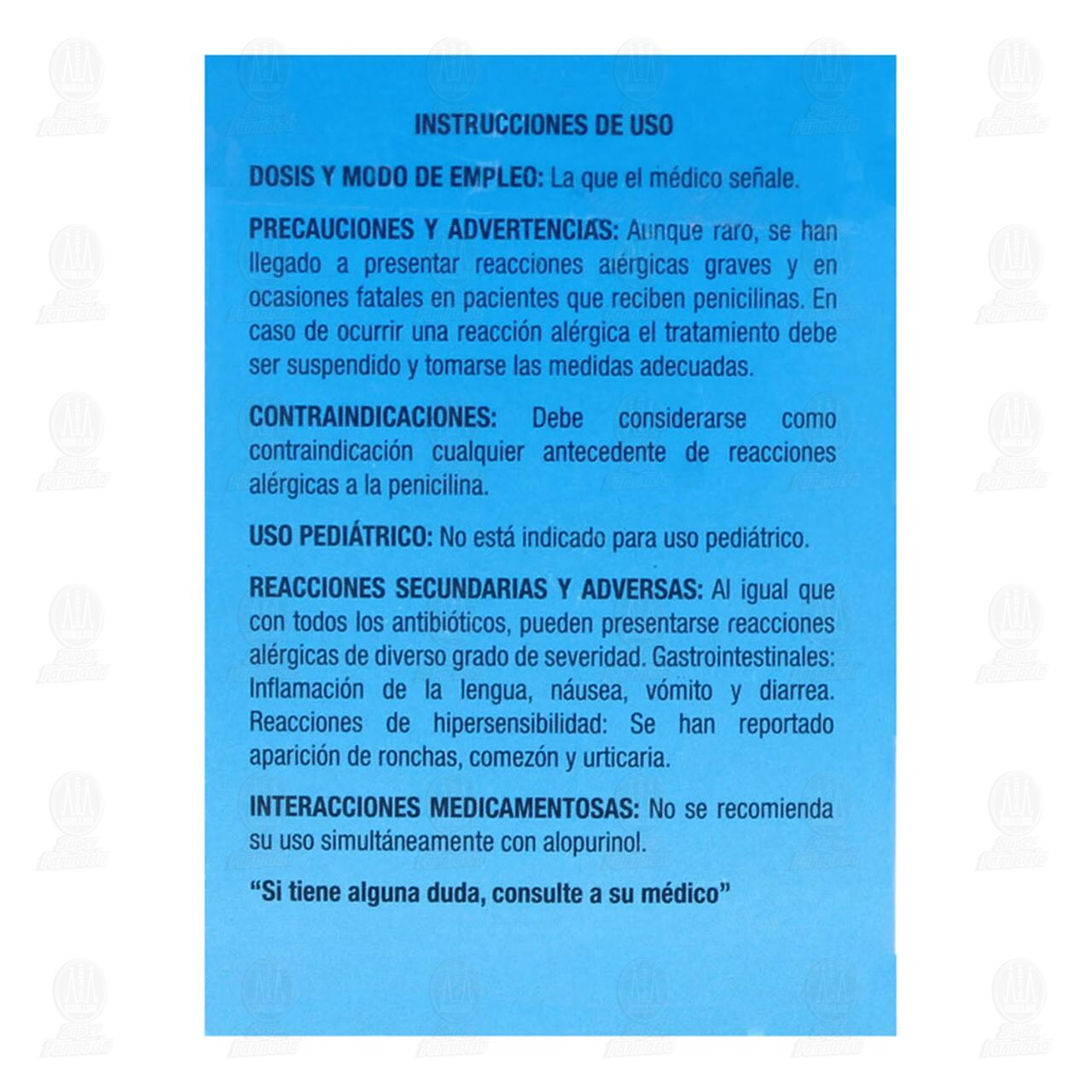 Penamox 12h 875 mg, 8 Tabletas. image number 3