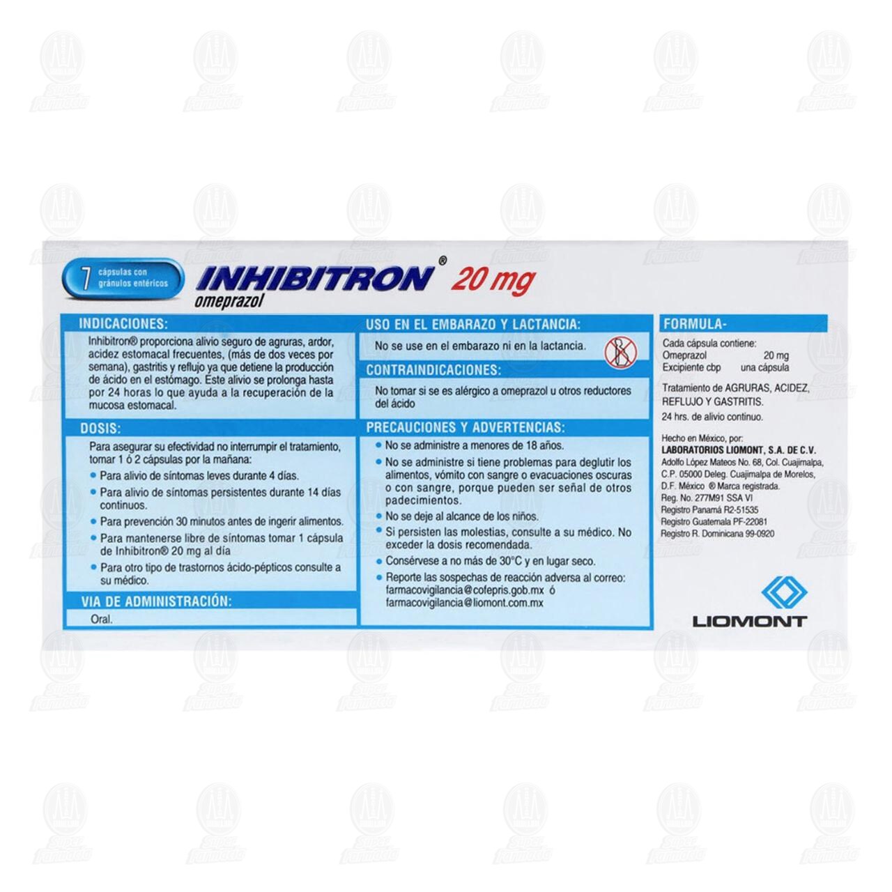 Inhibitron 20 mg Dual, 7 C&aacute;psulas C/U. image number 2