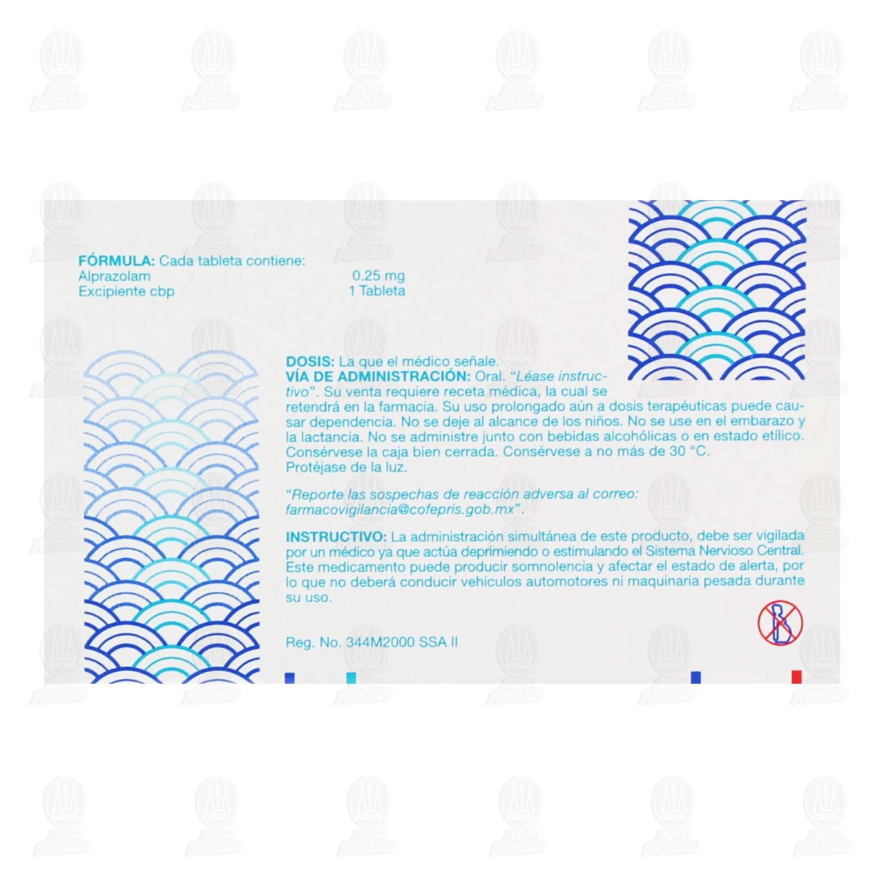 Alzam 0.25 mg, 60 Tabletas. image number 2