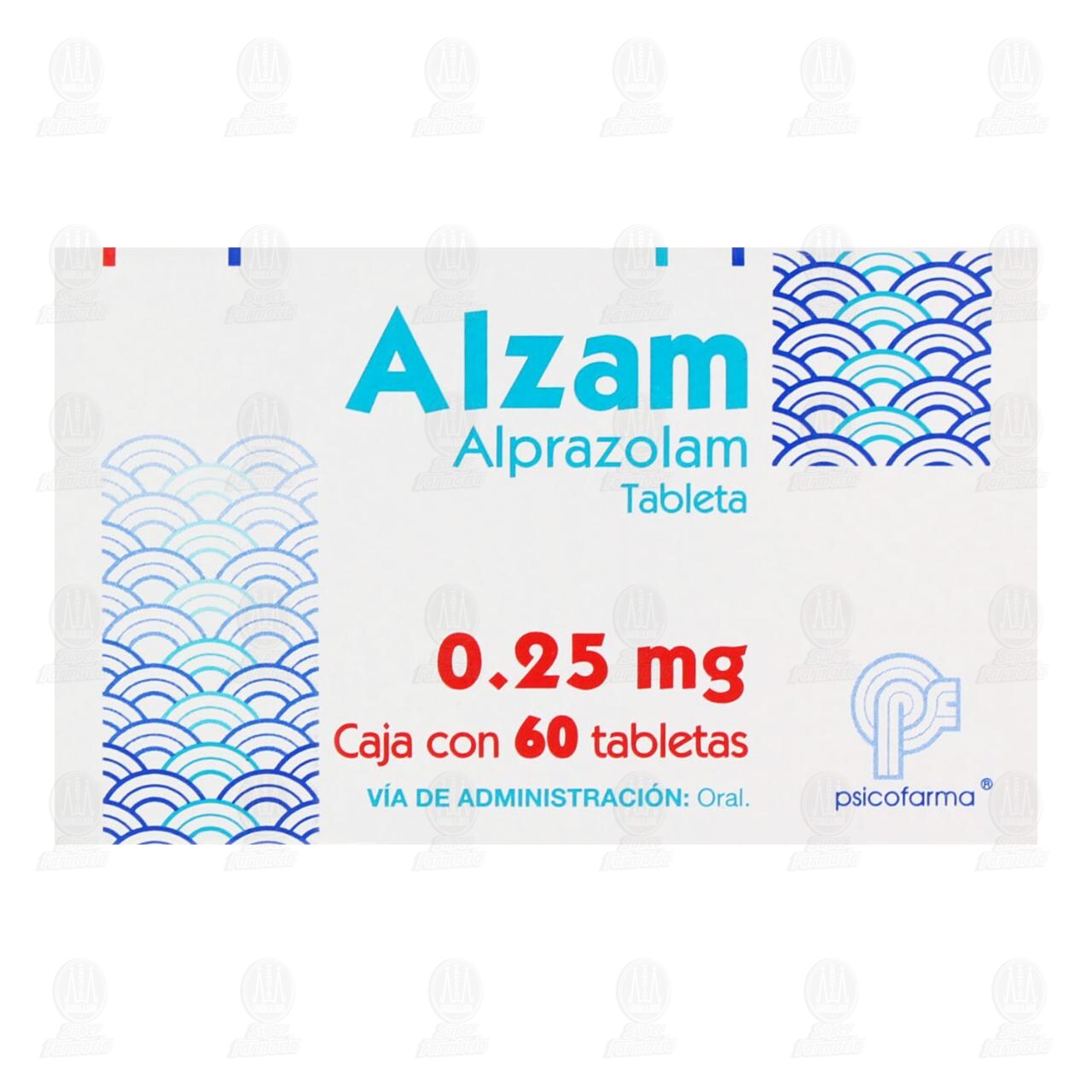 Alzam 0.25 mg, 60 Tabletas. image number 1