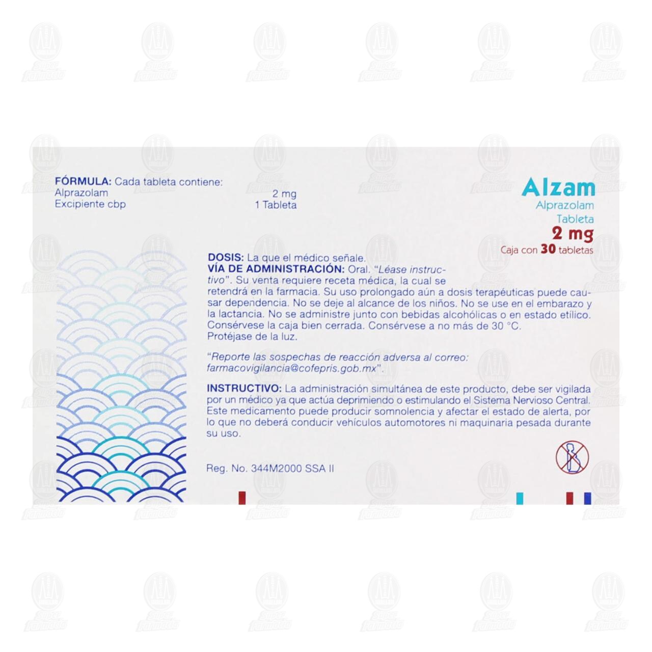 Alzam 2 mg, 30 Tabletas. image number 2