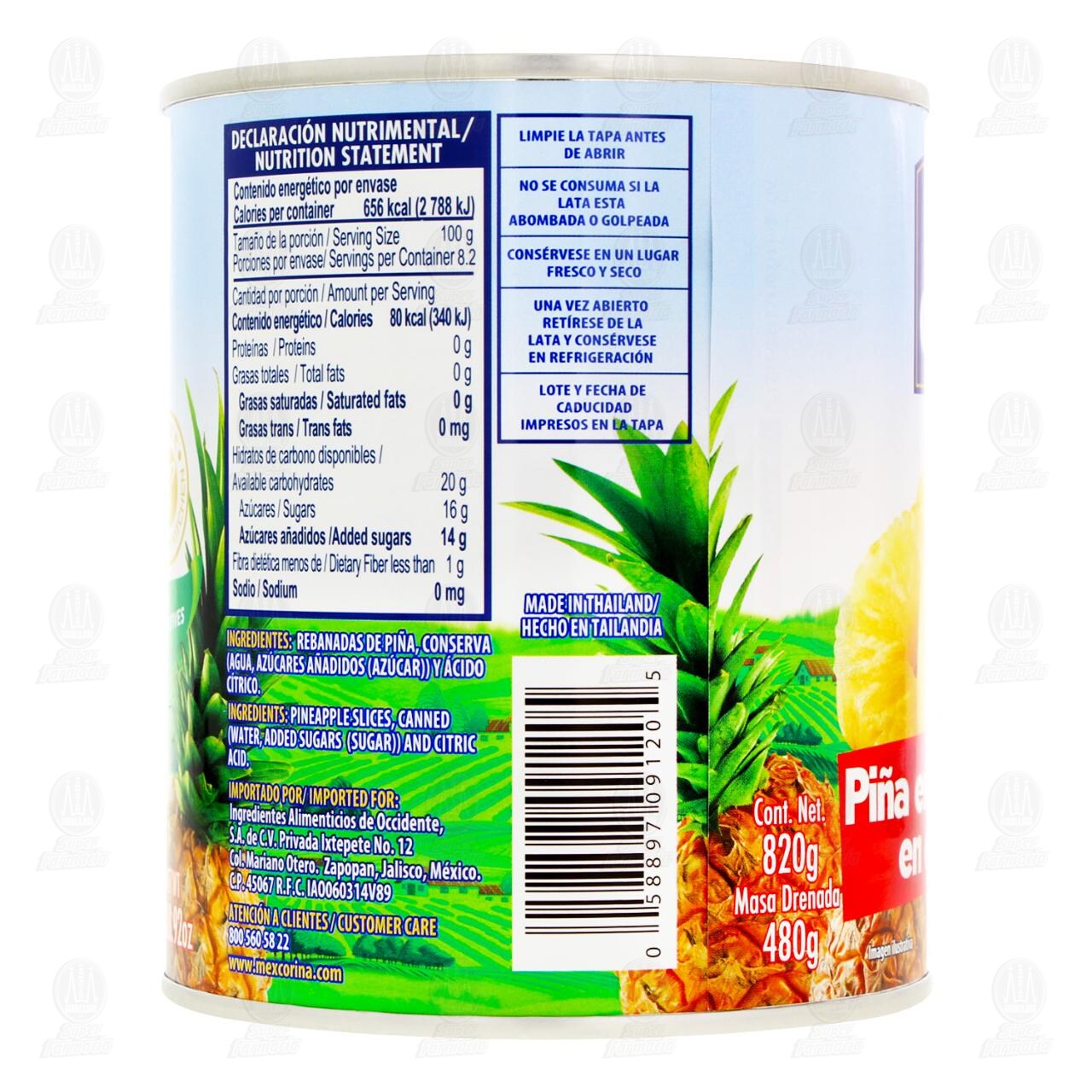 Piña en Rebanadas Corina en Conserva, 820 gr. image number 2