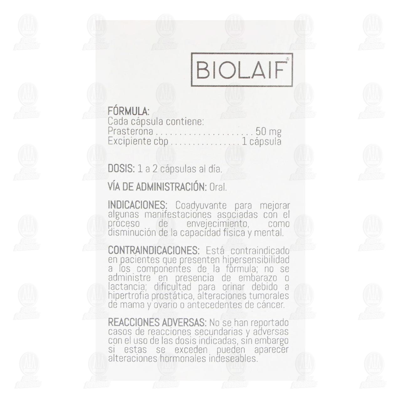 Biolaif 50 mg, 60 C&aacute;psulas. image number 2