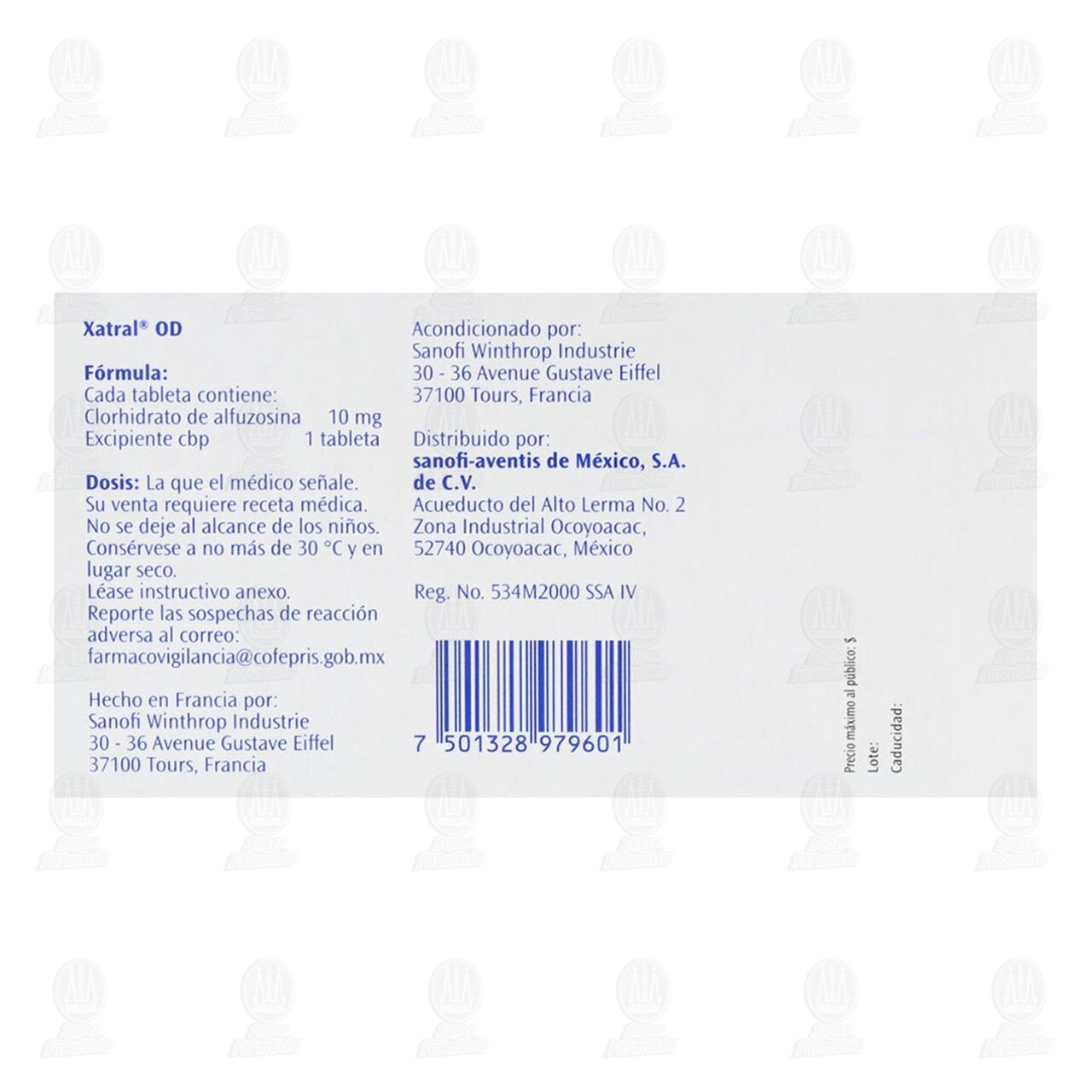 Xatral OD 10 mg, 28 Tabletas. image number 2