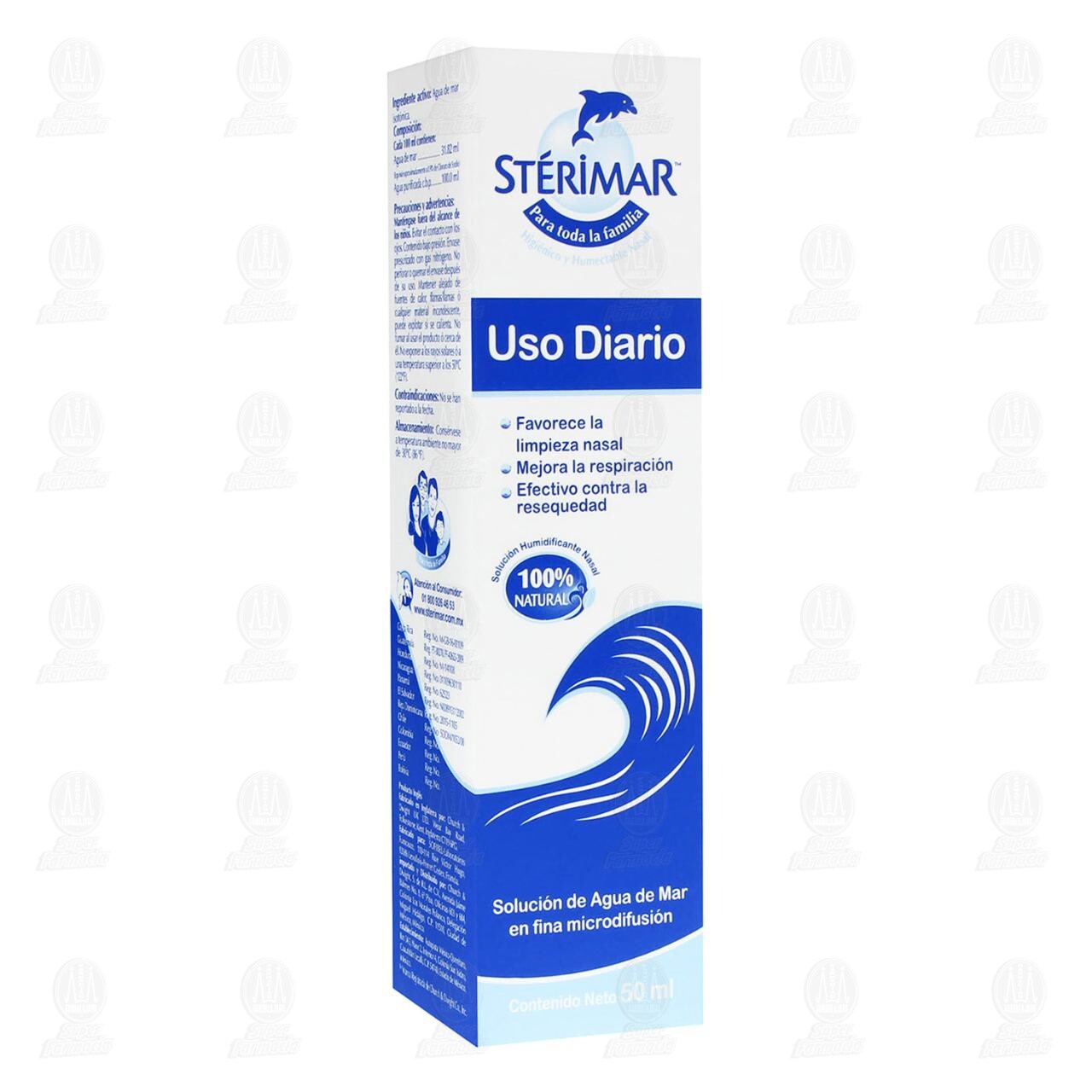 St&eacute;rimar Soluci&oacute;n Nasal de Agua de Mar Uso Diario Mejora la Respiraci&oacute;n, 50 ml.