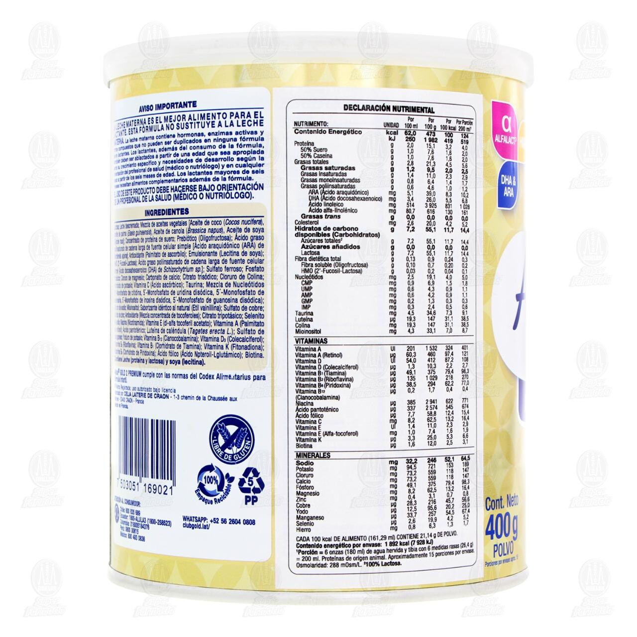 F&oacute;rmula Infantil Alula Gold Etapa 2 (6-12 Meses), 400 gr. image number 2