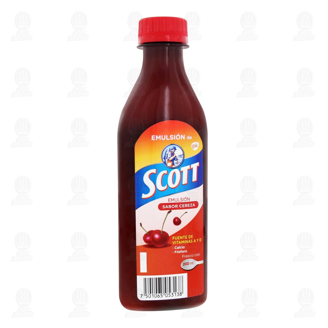 Emulsi&oacute;n de Scott Multivitam&iacute;nico Sabor Cereza, 200 ml. image number 0
