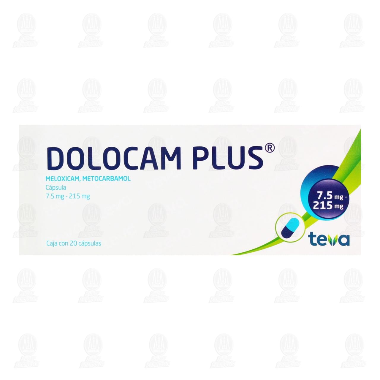 Dolocam Plus 7.5mg/215mg, 20 C&aacute;psulas. image number 1