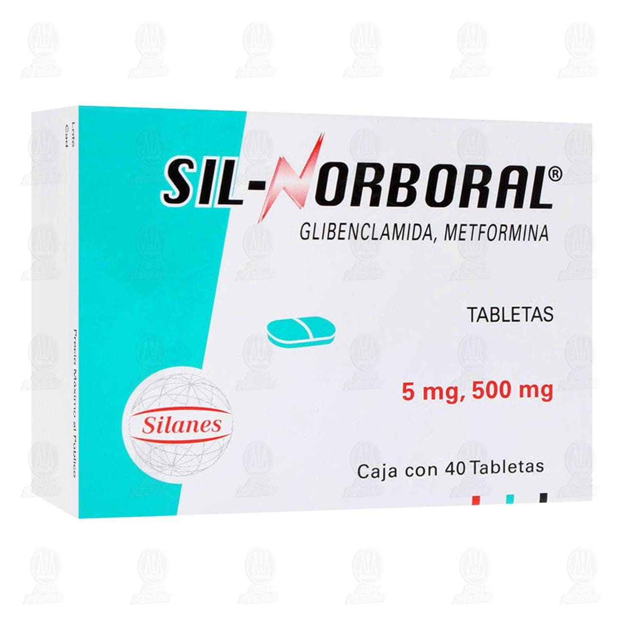 Sil-Norboral 5mg/500mg, 40 Tabletas. image number 0