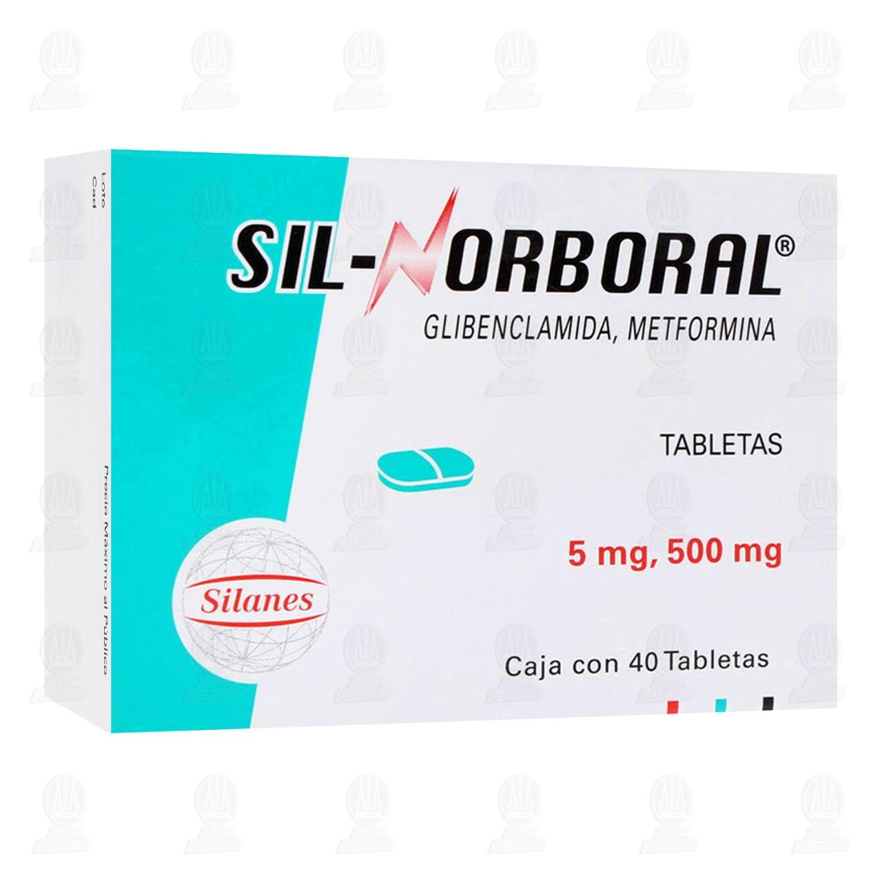 Sil-Norboral 5mg/500mg, 40 Tabletas. image number 0