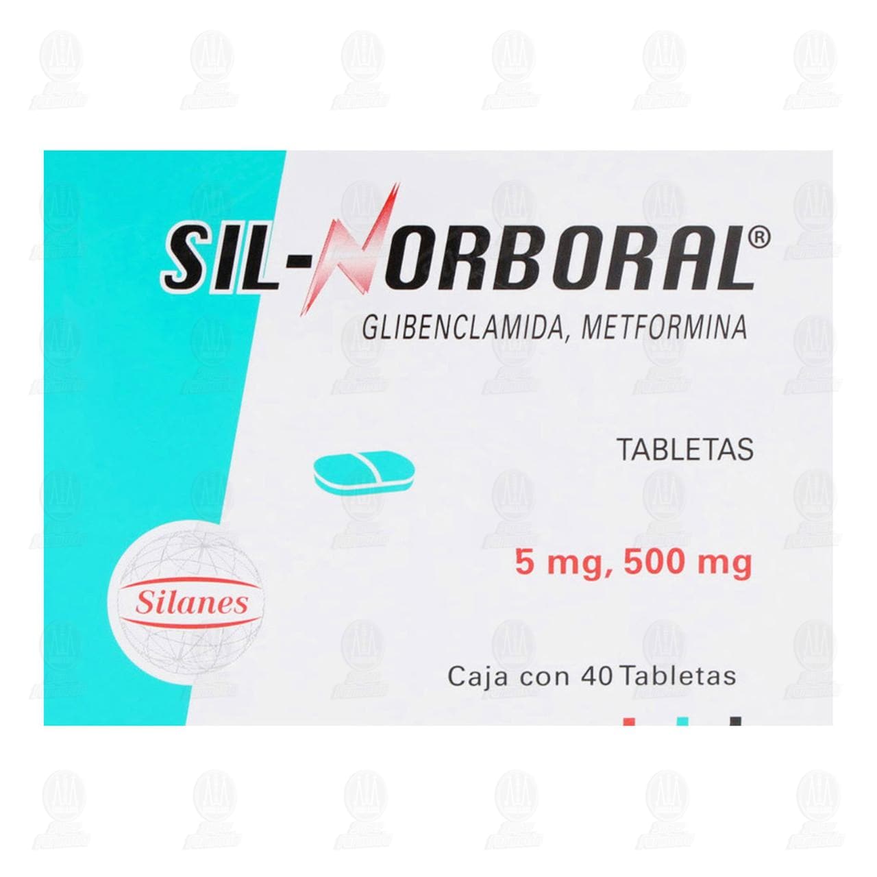 Sil-Norboral 5mg/500mg, 40 Tabletas. image number 1