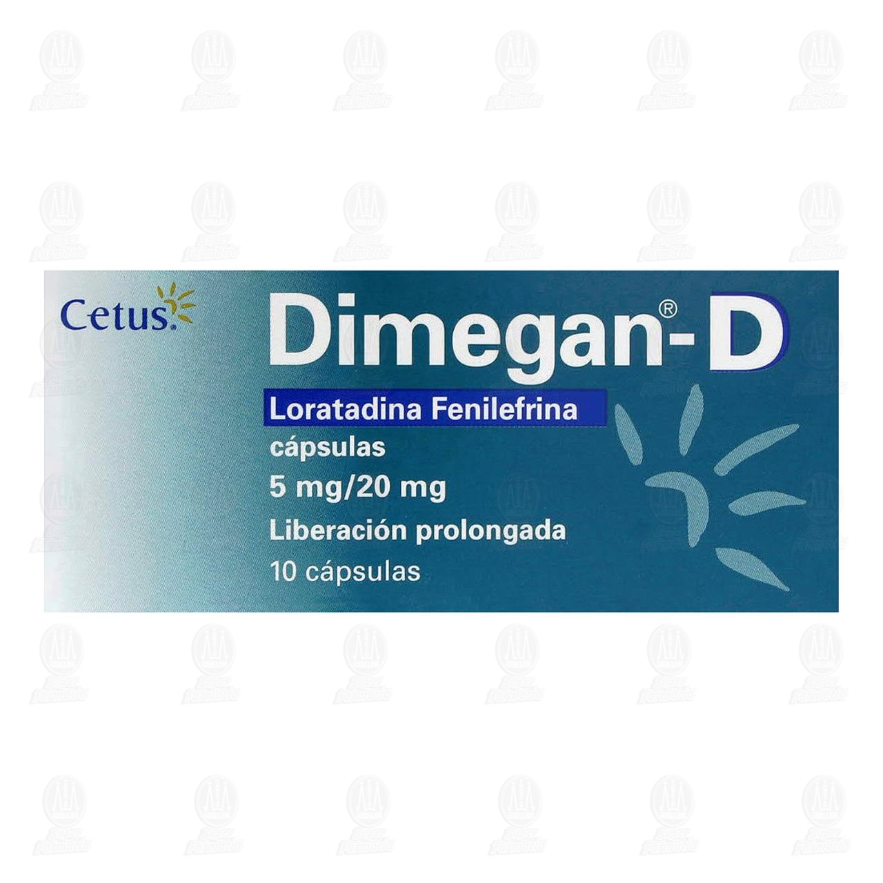 Dimegan D 5mg/20mg, 10 C&aacute;psulas. image number 1