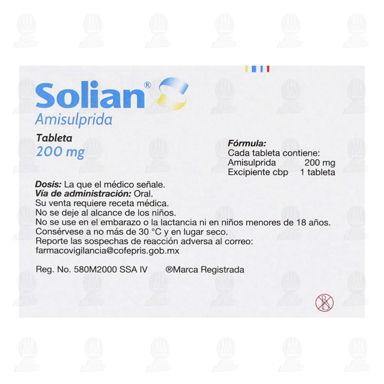 Solian 200 mg, 14 Tabletas. image number 2